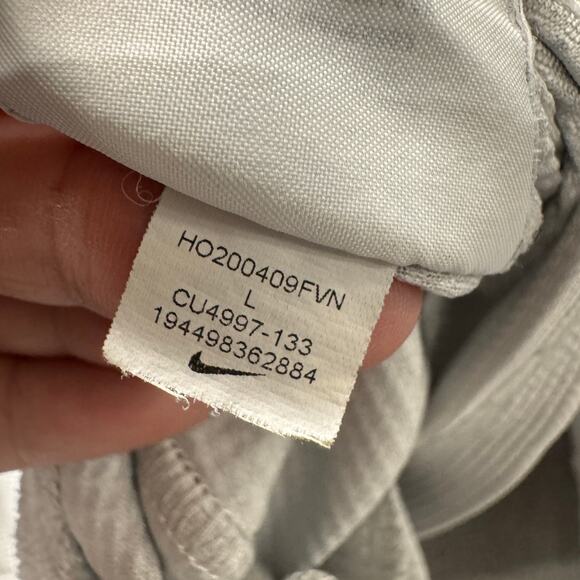 Nike Training Hoodie Mens Large Loose Fit Thermal Dri Fit Pullover Light Gray - Picture 8 of 9